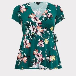 Torrid Teal Floral Maxi Skirt